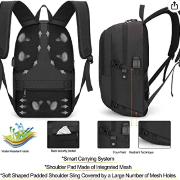 Tzowla Travel Laptop Backpack Water Resistant Anti-Theft Bag with USB Charging P